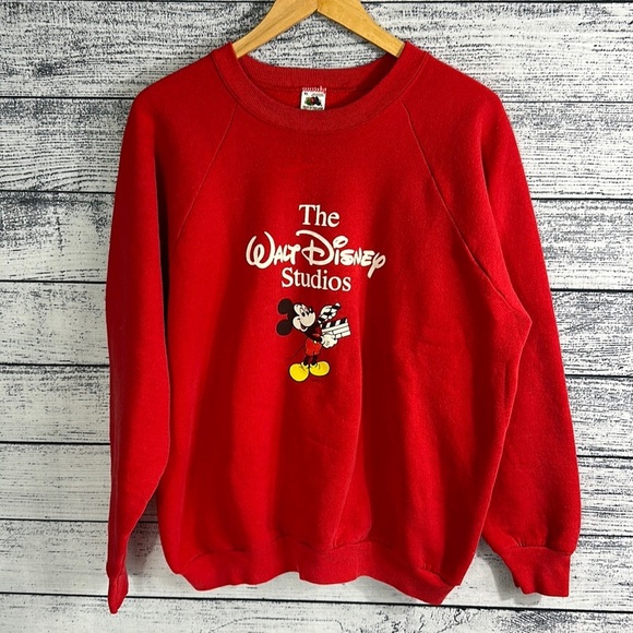 Vintage Fruit Of The Loom Walt Disney Studios Mickey Mouse Pullover CrewNeck XL - Picture 1 of 4